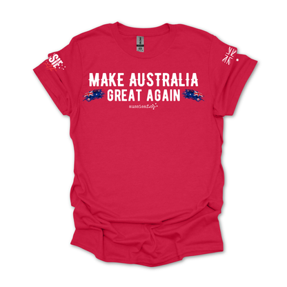 Make Australia Great Again Australian Flag Unisex T-Shirt with Sleeve Printing