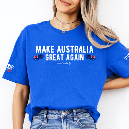 Make Australia Great Again Australian Flag Unisex T-Shirt with Sleeve Printing