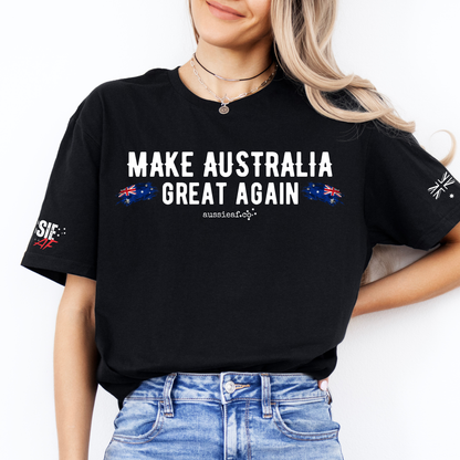 Make Australia Great Again Australian Flag Unisex T-Shirt with Sleeve Printing