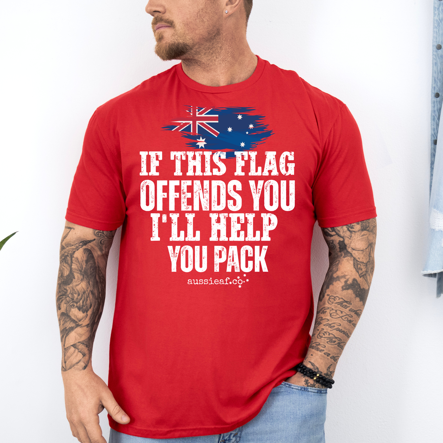 If This Flag Offends You Australian Flag Unisex FRONT Print Shirt