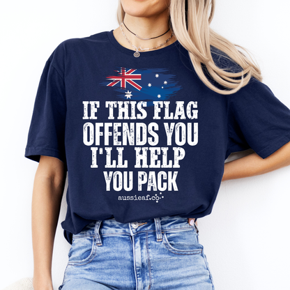 If This Flag Offends You Australian Flag Unisex FRONT Print Shirt