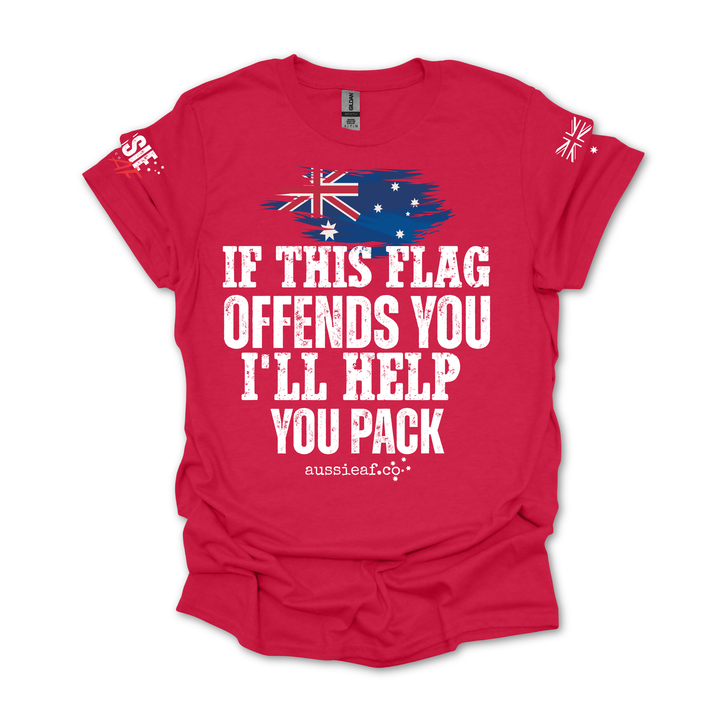 If This Flag Offends You I’ll Help You Pack Shirt - Aussie Flag T-Shirt | Patriotic Australia Tee | Proud Aussie Gift for Men & Women
