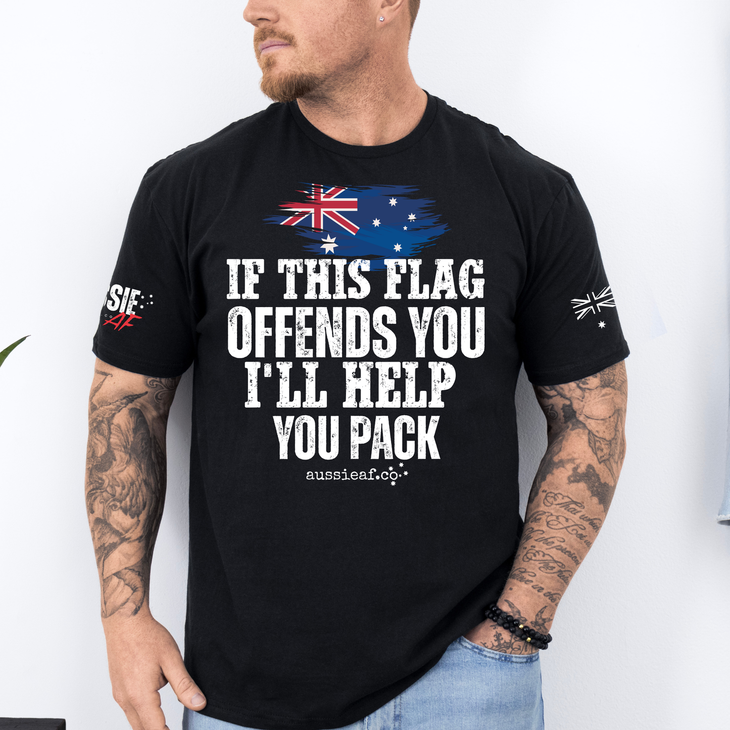 If This Flag Offends You I’ll Help You Pack Shirt - Aussie Flag T-Shirt | Patriotic Australia Tee | Proud Aussie Gift for Men & Women