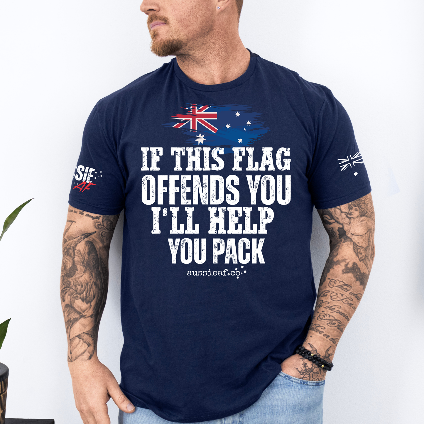 If This Flag Offends You I’ll Help You Pack Shirt - Aussie Flag T-Shirt | Patriotic Australia Tee | Proud Aussie Gift for Men & Women