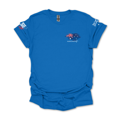 Try Burning This One Australian Flag Unisex T-Shirt with Sleeve Printing