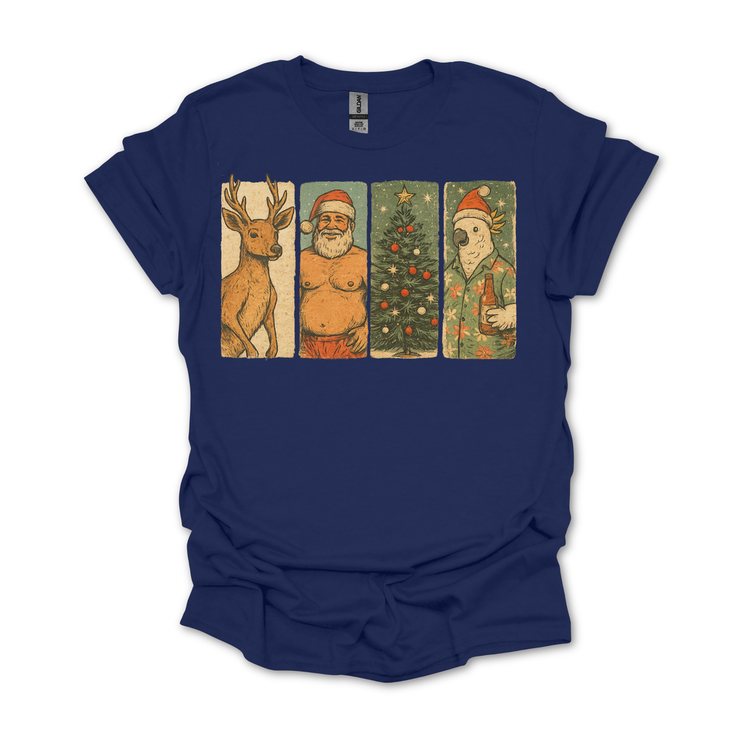 Vintage Aussie Christmas Tee | Kangaroo Santa Design