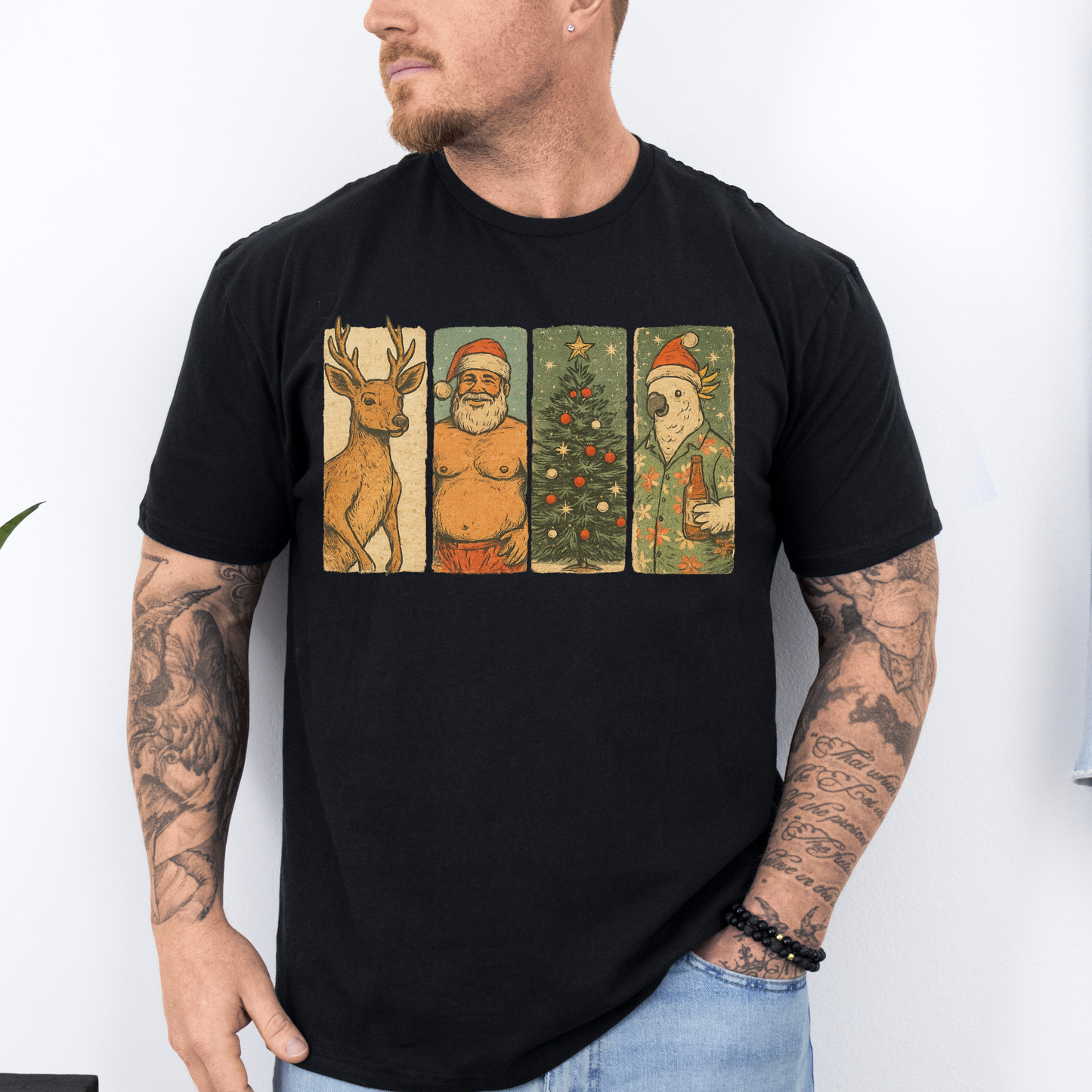 Vintage Aussie Christmas Tee | Kangaroo Santa Design