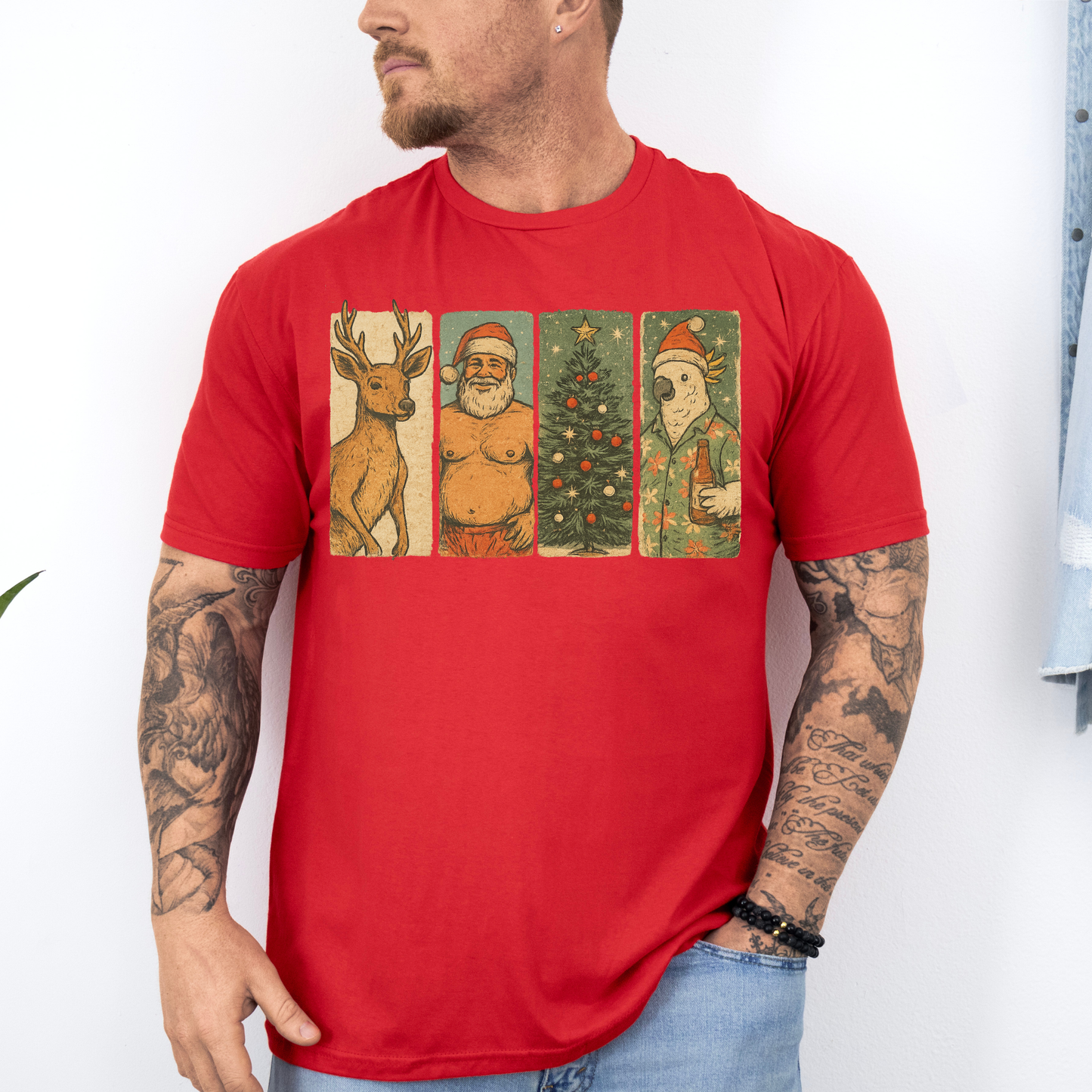 Vintage Aussie Christmas Tee | Kangaroo Santa Design