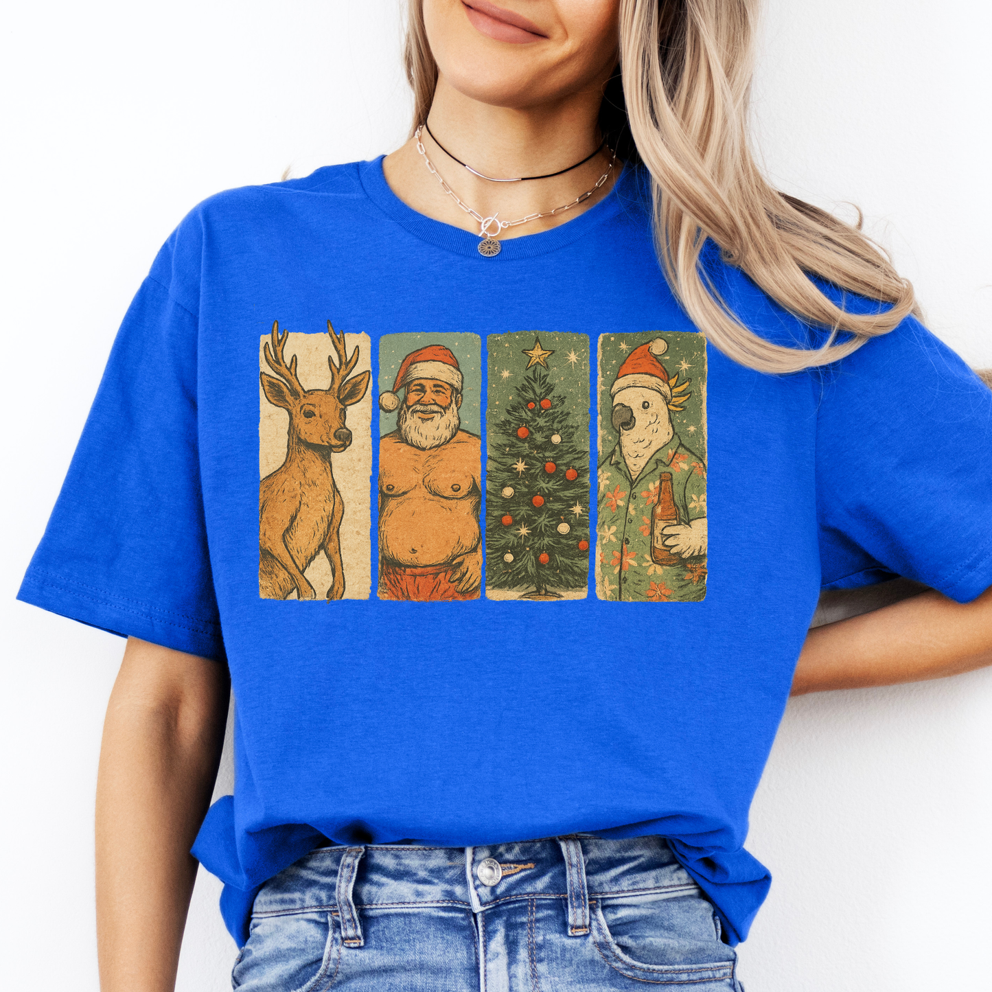 Vintage Aussie Christmas Tee | Kangaroo Santa Design