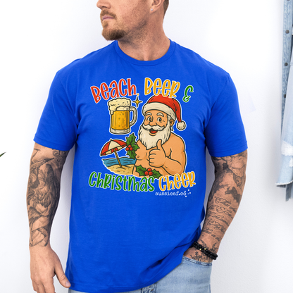 Beach Beer & Christmas Cheer Tee | Aussie Santa Shirt
