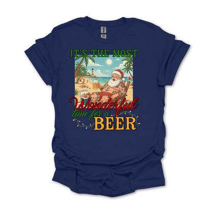 It’s the Most Wonderful Time for a Beer Santa Shirt | Aussie Santa Christmas Shirt | AussieAF Clothing