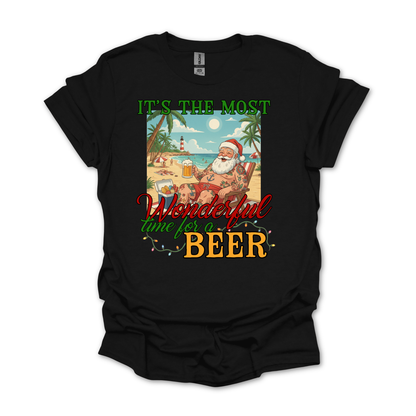 It’s the Most Wonderful Time for a Beer Santa Shirt | Aussie Santa Christmas Shirt | AussieAF Clothing