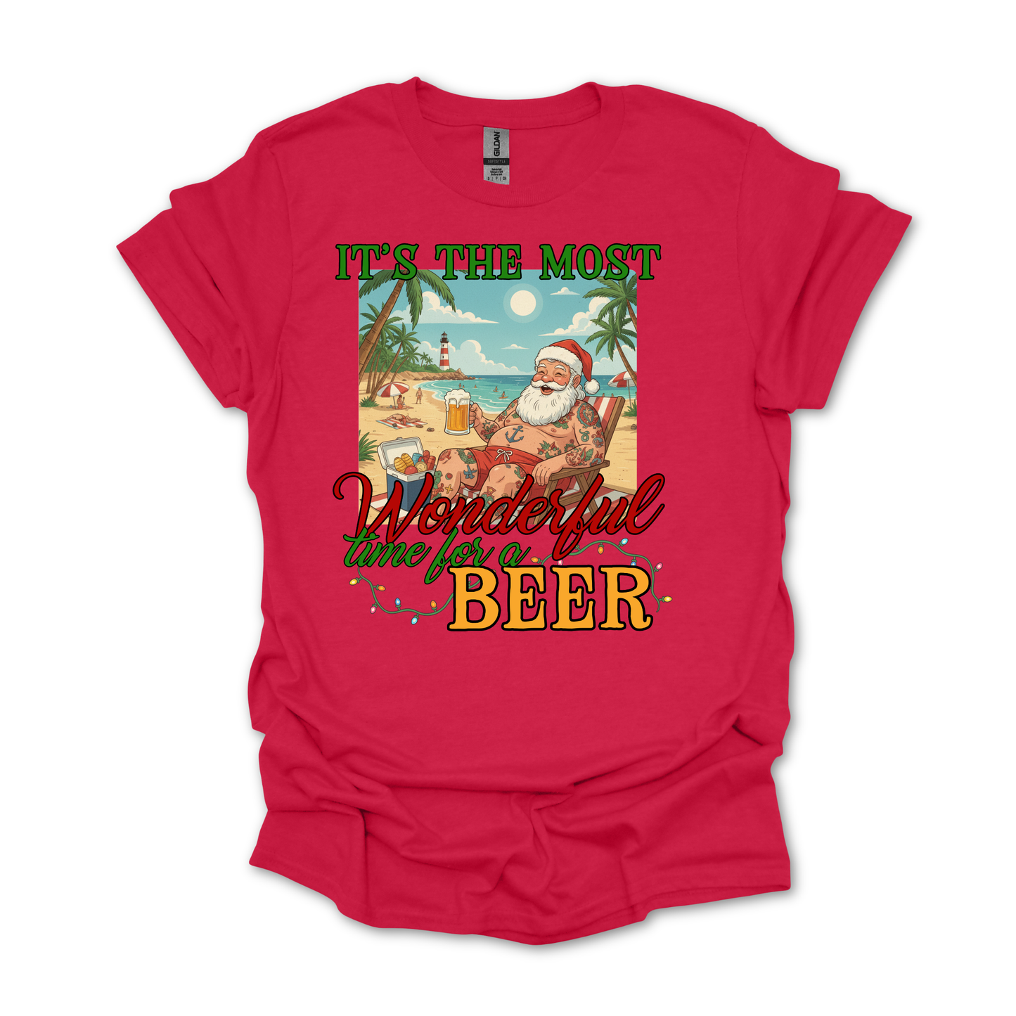 It’s the Most Wonderful Time for a Beer Santa Shirt | Aussie Santa Christmas Shirt | AussieAF Clothing