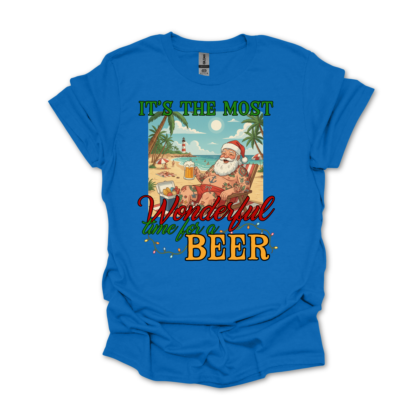 It’s the Most Wonderful Time for a Beer Santa Shirt | Aussie Santa Christmas Shirt | AussieAF Clothing