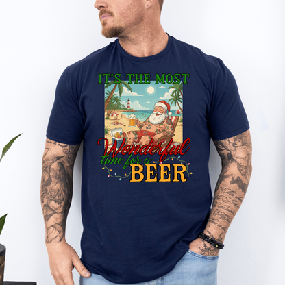 It’s the Most Wonderful Time for a Beer Santa Shirt | Aussie Santa Christmas Shirt | AussieAF Clothing