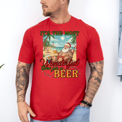 It’s the Most Wonderful Time for a Beer Santa Shirt | Aussie Santa Christmas Shirt | AussieAF Clothing