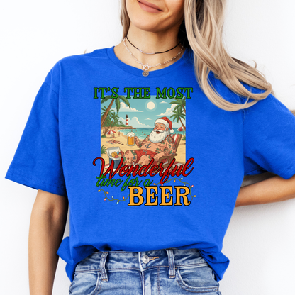 It’s the Most Wonderful Time for a Beer Santa Shirt | Aussie Santa Christmas Shirt | AussieAF Clothing