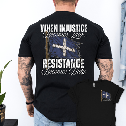 When Injustice Becomes Law Eureka Flag Shirt