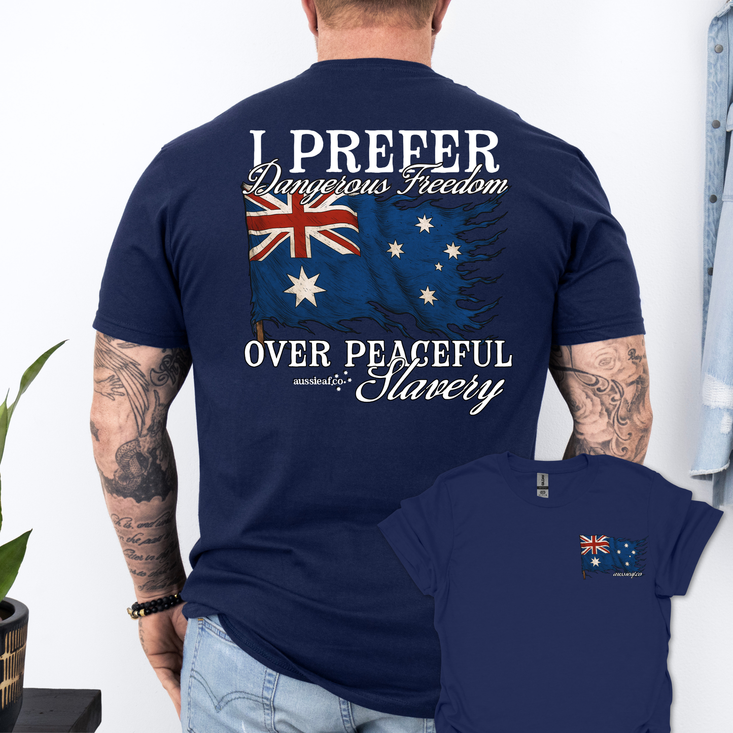 I Prefer Dangerous Freedom Over Peaceful Slavery Flag Shirt Back & Front Print