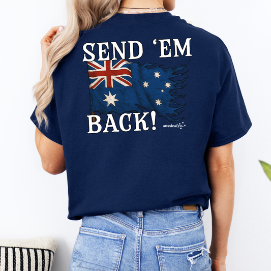Send 'em Back Aussie AF Australian Flag Shirt