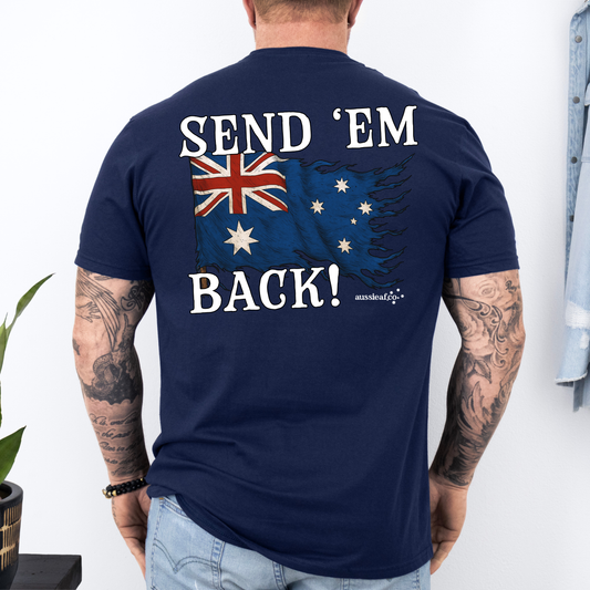 Send 'em Back Aussie AF Australian Flag Shirt