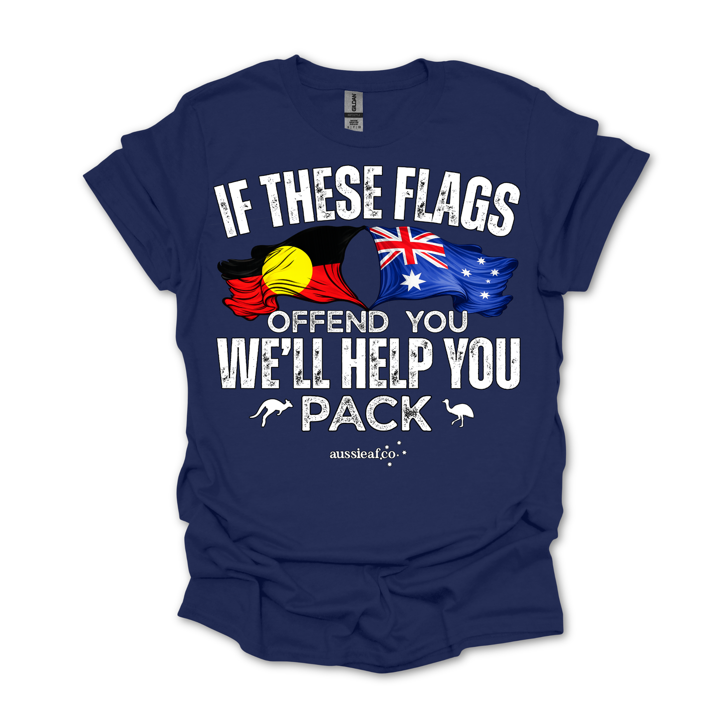 If These Flags Offend You Aboriginal/Australian Flags Unisex FRONT Print Shirt