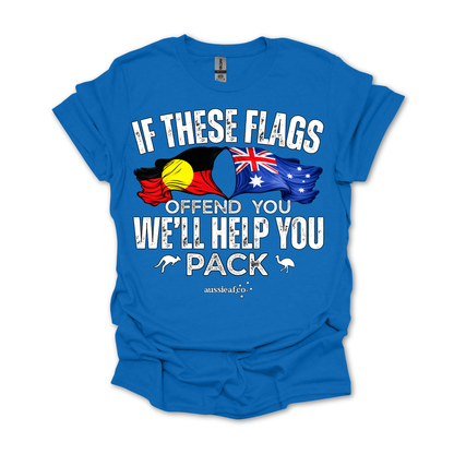 If These Flags Offend You Aboriginal/Australian Flags Unisex FRONT Print Shirt