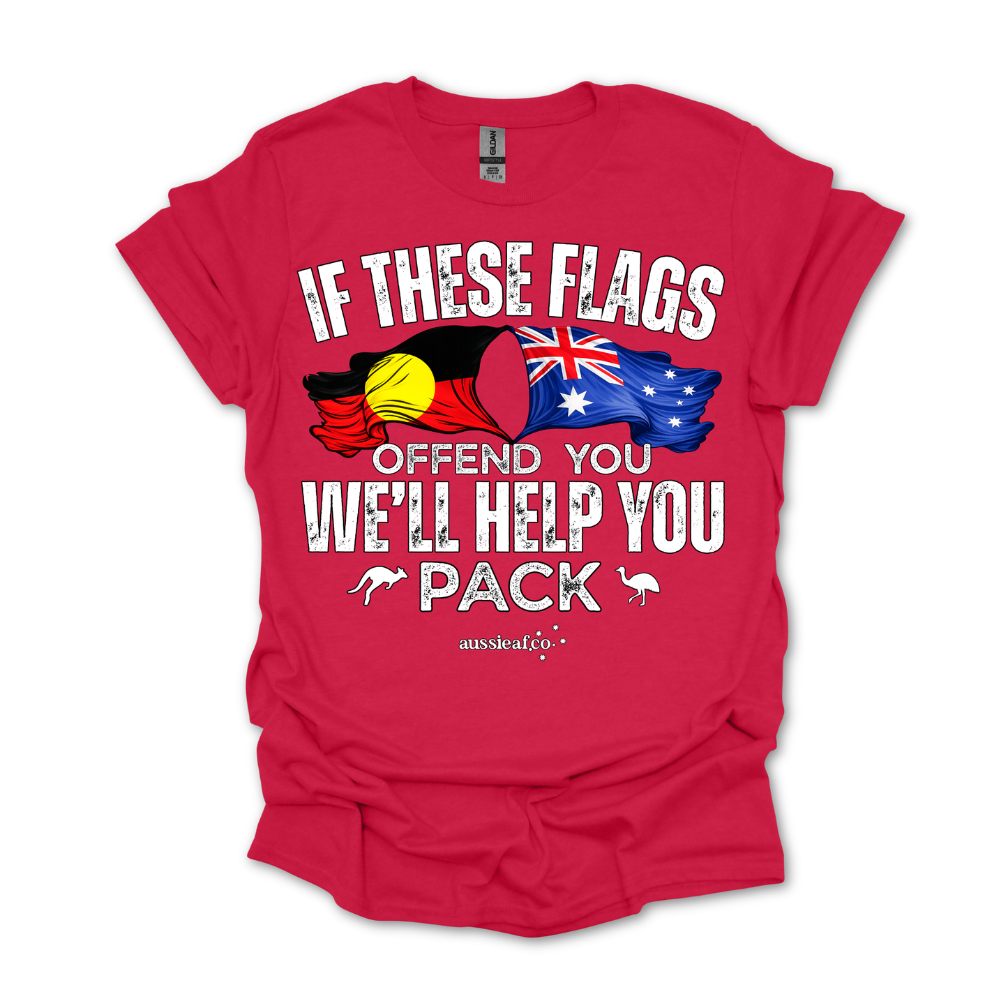 If These Flags Offend You Aboriginal/Australian Flags Unisex FRONT Print Shirt