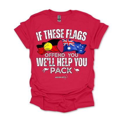 If These Flags Offend You Aboriginal/Australian Flags Unisex FRONT Print Shirt