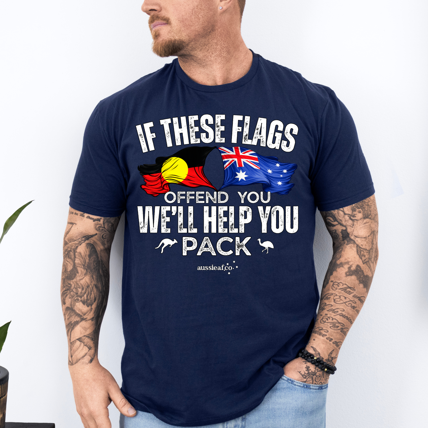 If These Flags Offend You Aboriginal/Australian Flags Unisex FRONT Print Shirt
