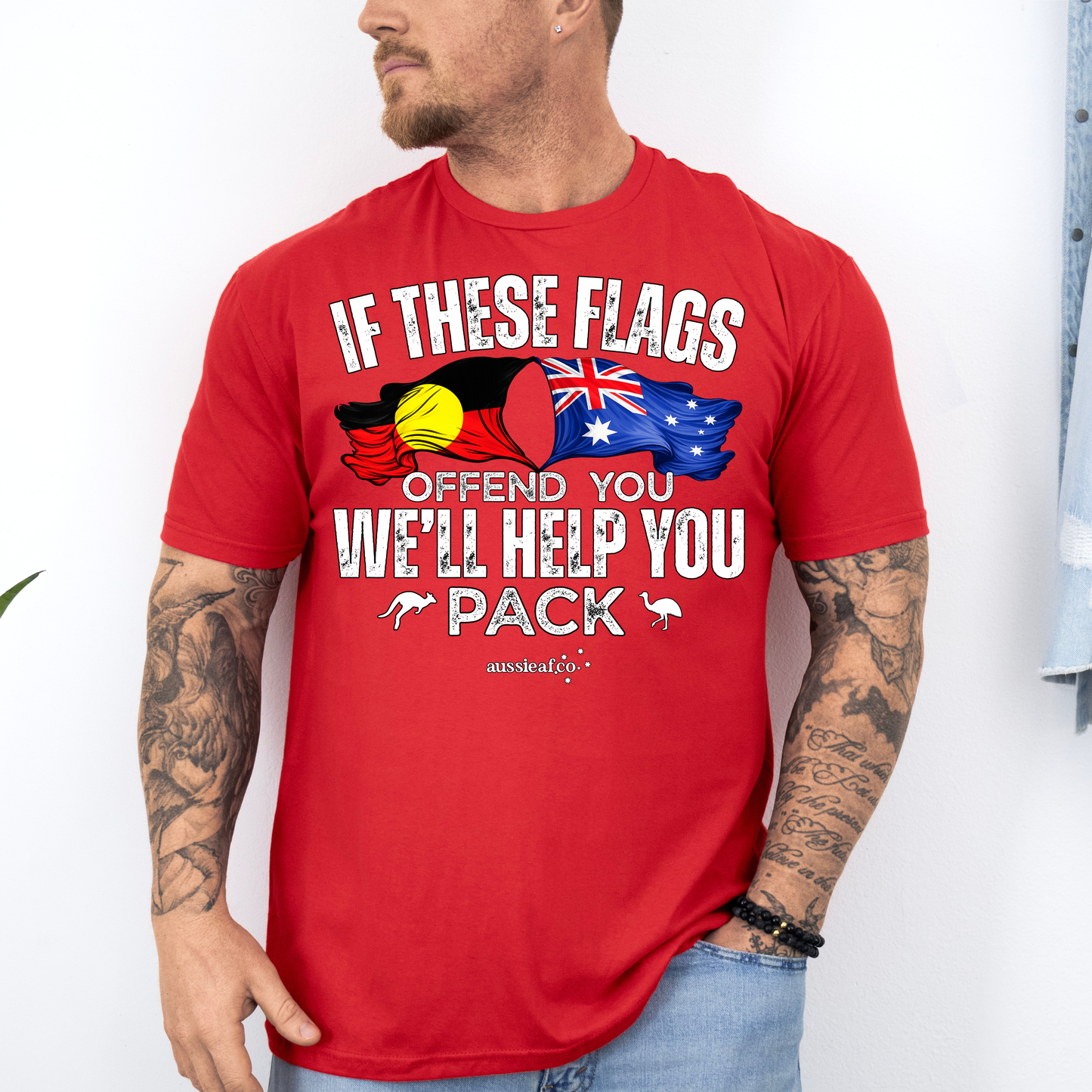 If These Flags Offend You Aboriginal/Australian Flags Unisex FRONT Print Shirt
