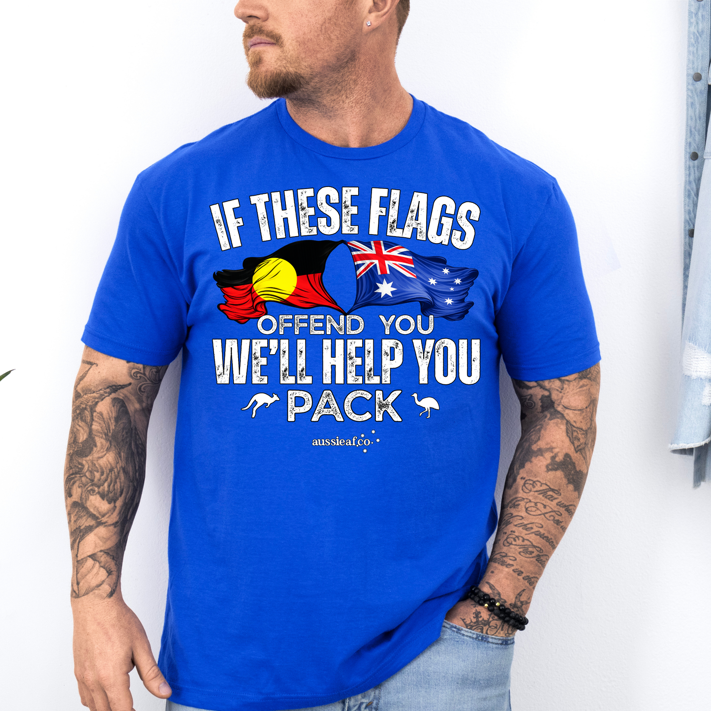 If These Flags Offend You Aboriginal/Australian Flags Unisex FRONT Print Shirt