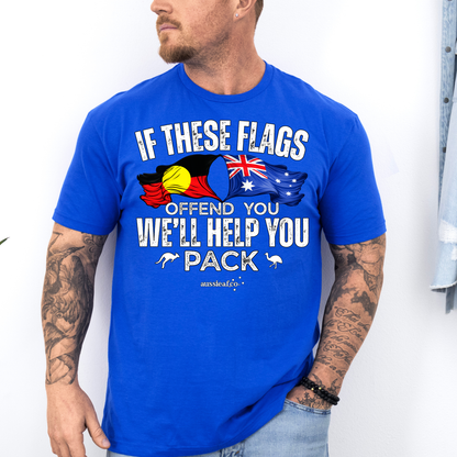 If These Flags Offend You Aboriginal/Australian Flags Unisex FRONT Print Shirt