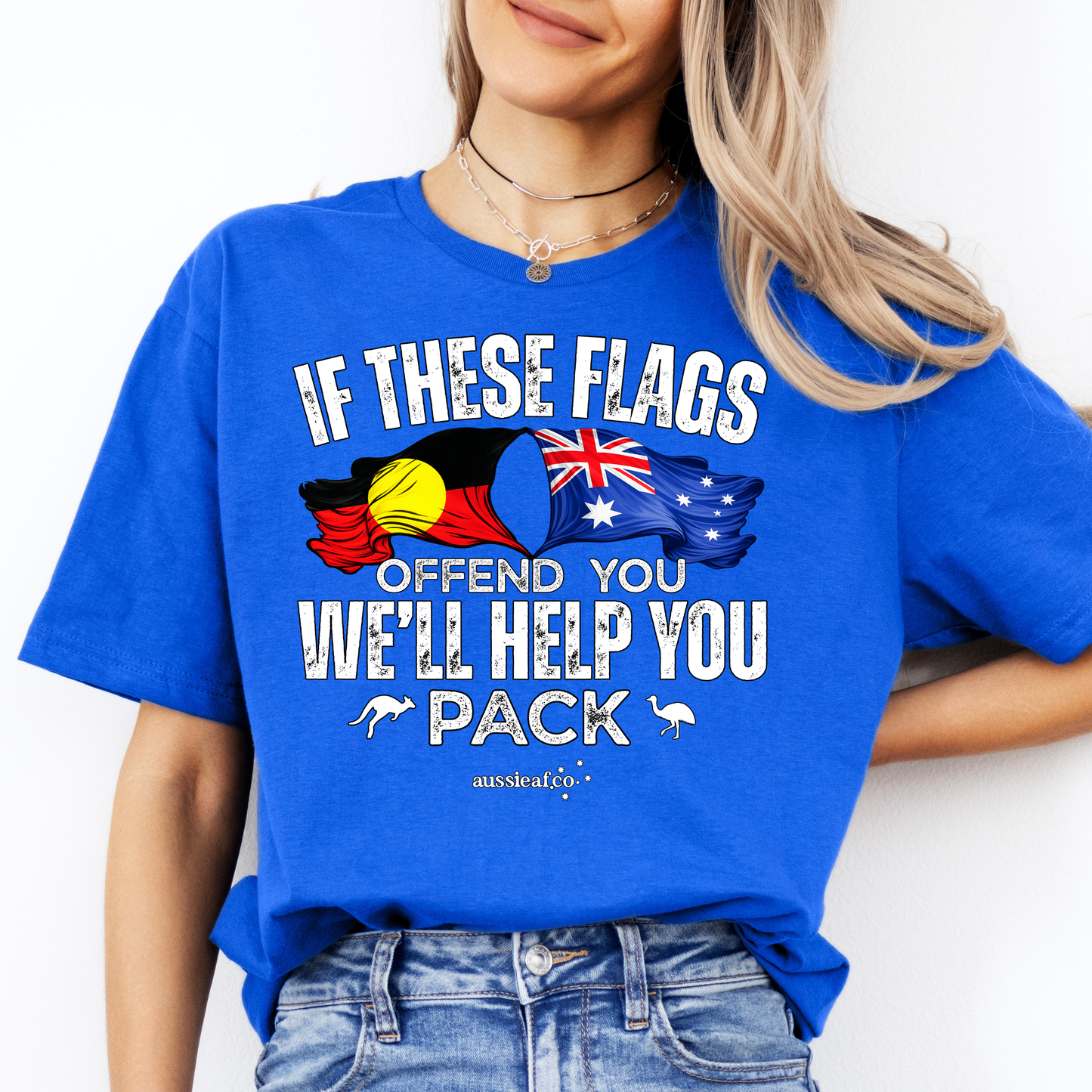 If These Flags Offend You Aboriginal/Australian Flags Unisex FRONT Print Shirt