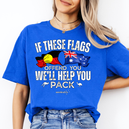 If These Flags Offend You Aboriginal/Australian Flags Unisex FRONT Print Shirt