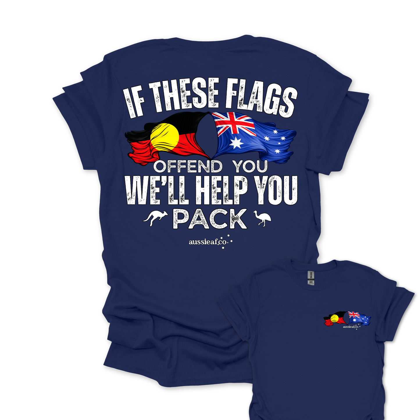 If These Flags Offend You Aboriginal/Australian Flags Unisex Back & Front Print Shirt