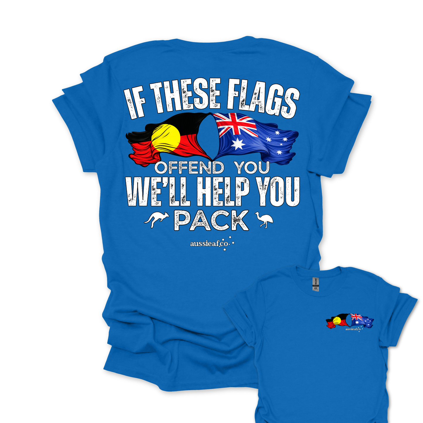If These Flags Offend You Aboriginal/Australian Flags Unisex Back & Front Print Shirt