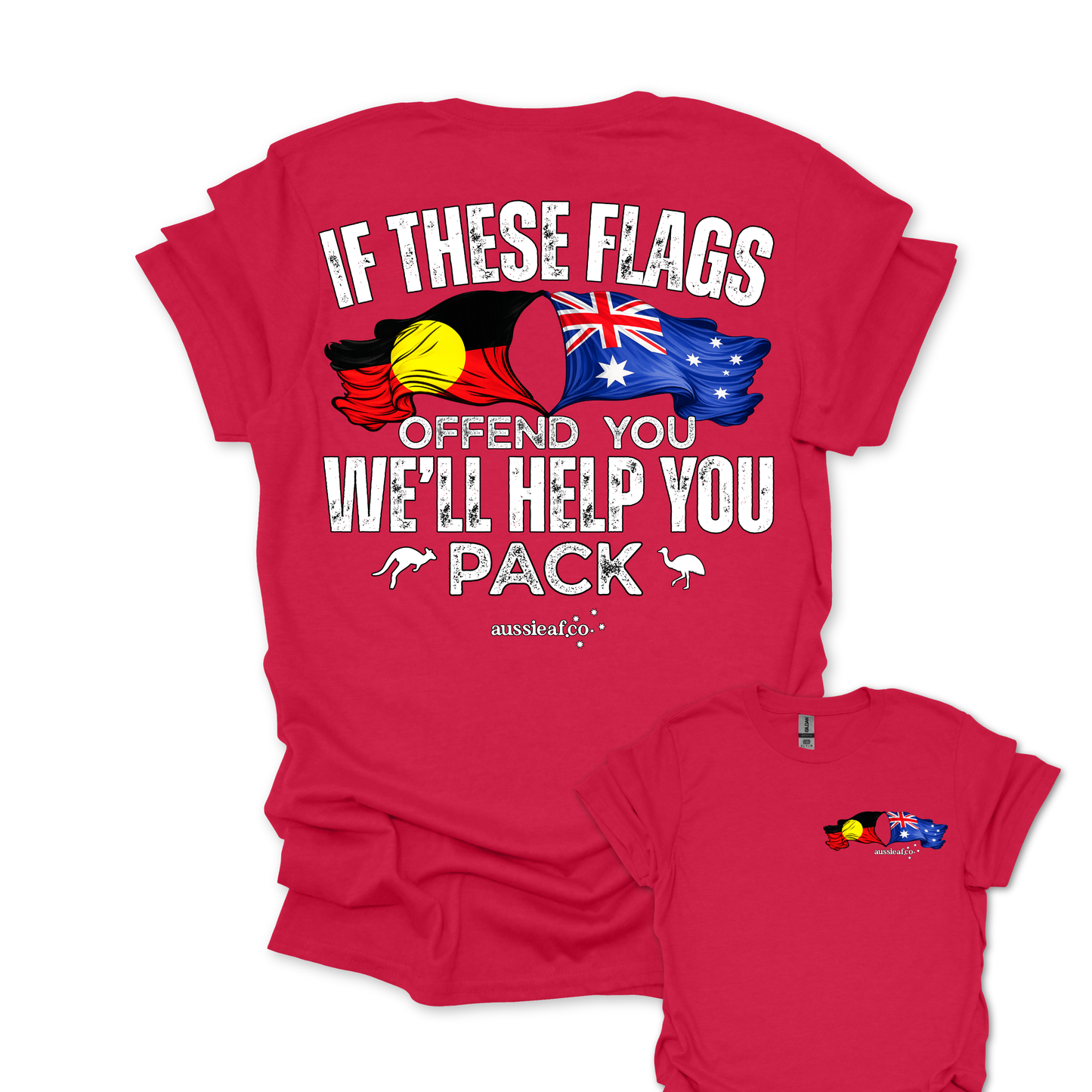 If These Flags Offend You Aboriginal/Australian Flags Unisex Back & Front Print Shirt