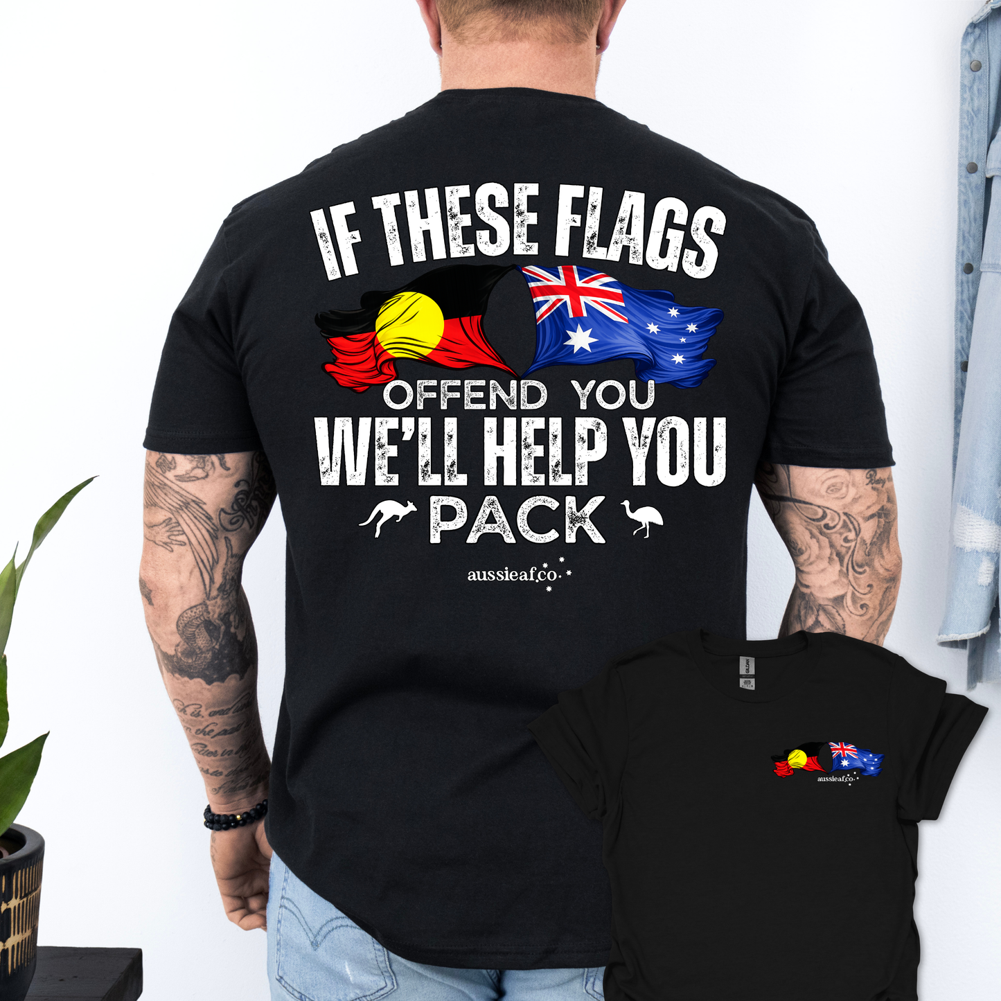 If These Flags Offend You Aboriginal/Australian Flags Unisex Back & Front Print Shirt