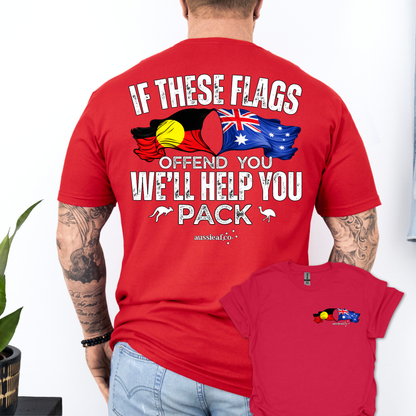 If These Flags Offend You Aboriginal/Australian Flags Unisex Back & Front Print Shirt