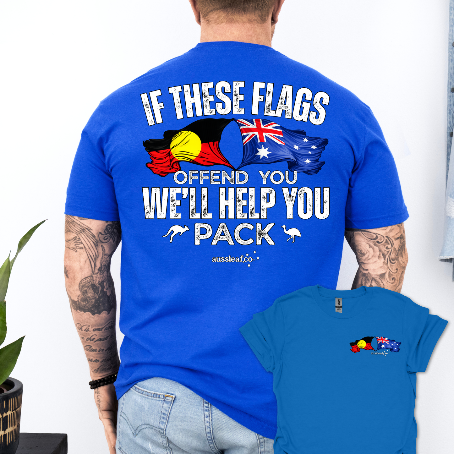 If These Flags Offend You Aboriginal/Australian Flags Unisex Back & Front Print Shirt