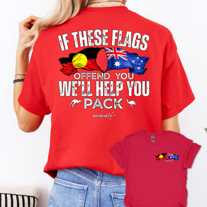If These Flags Offend You Aboriginal/Australian Flags Unisex Back & Front Print Shirt