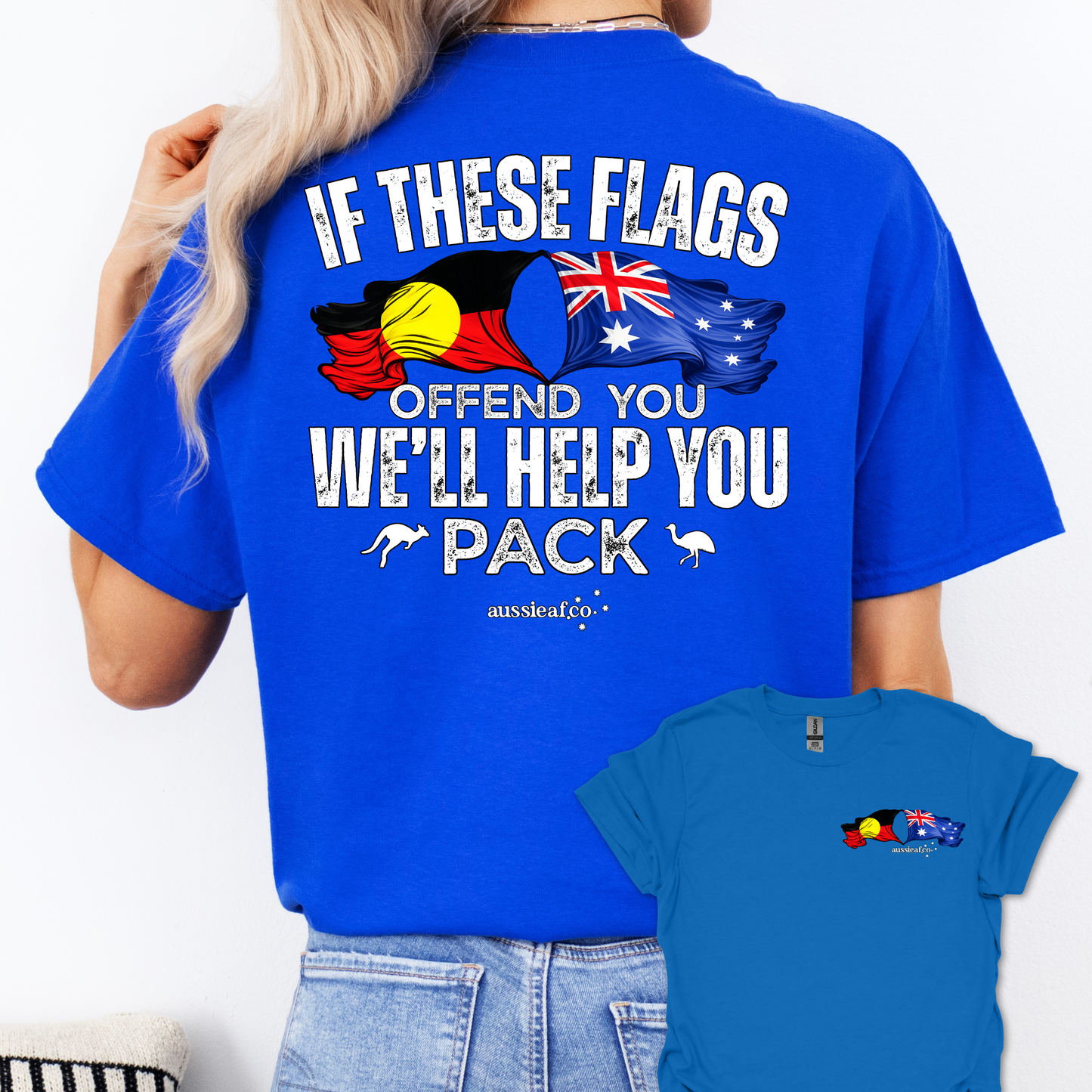 If These Flags Offend You Aboriginal/Australian Flags Unisex Back & Front Print Shirt