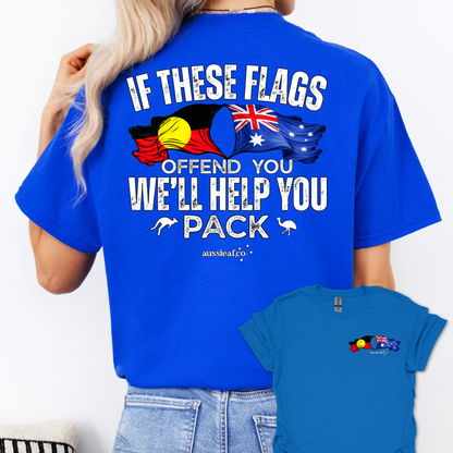 If These Flags Offend You Aboriginal/Australian Flags Unisex Back & Front Print Shirt
