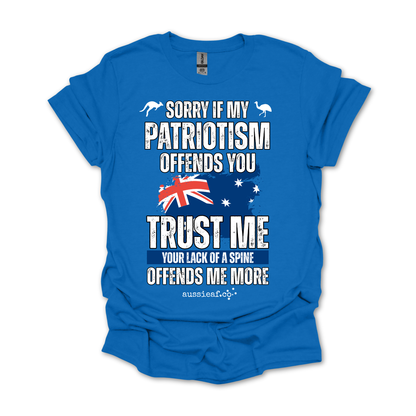 Sorry If My Patriotism Offends You - Australian Flag Unisex FRONT Print Shirt