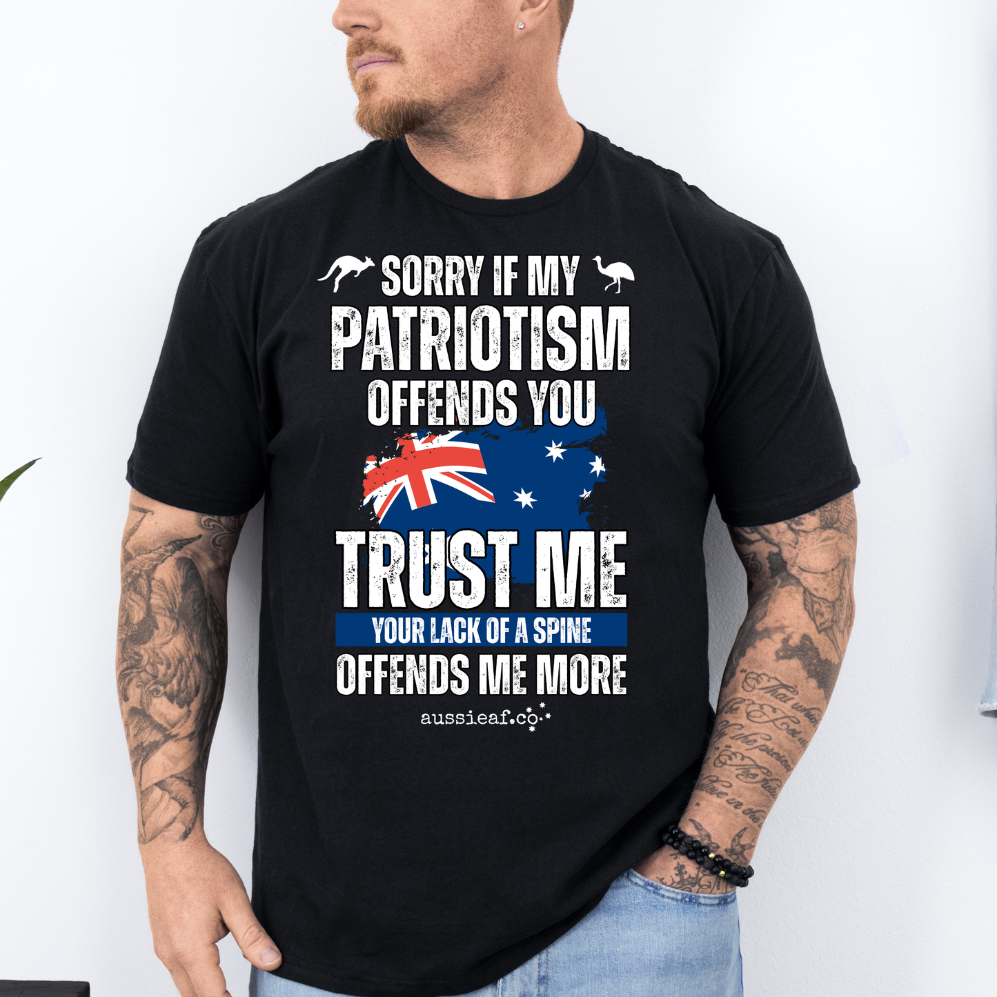 Sorry If My Patriotism Offends You - Australian Flag Unisex FRONT Print Shirt