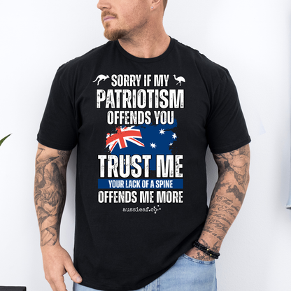 Sorry If My Patriotism Offends You - Australian Flag Unisex FRONT Print Shirt
