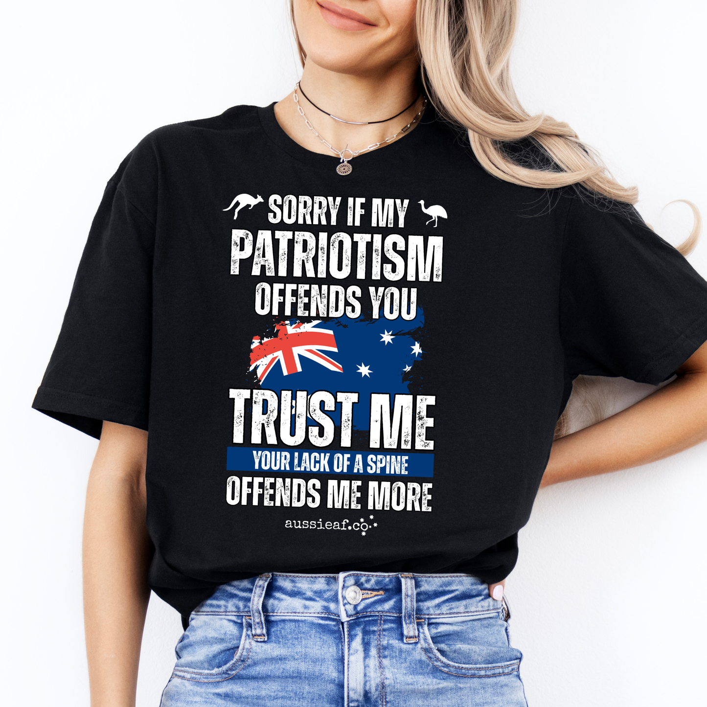 Sorry If My Patriotism Offends You - Australian Flag Unisex FRONT Print Shirt