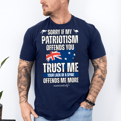 Sorry If My Patriotism Offends You - Australian Flag Unisex FRONT Print Shirt