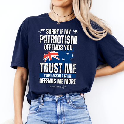 Sorry If My Patriotism Offends You - Australian Flag Unisex FRONT Print Shirt
